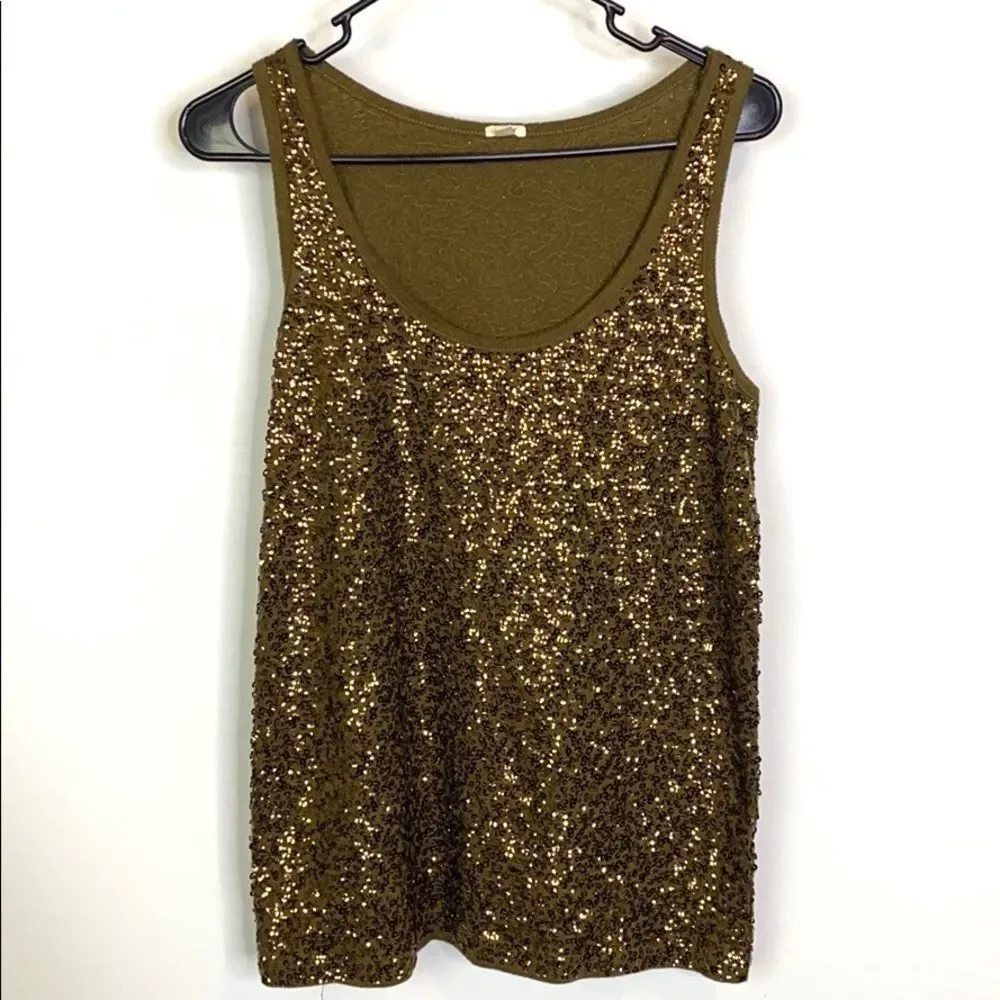 J. Crew Sequin Tank Top Size M